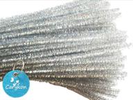 🎨 carykon 100 pcs 12 inch silver glitter tinsel chenille stems pipe cleaners for creative arts logo