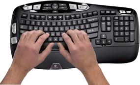 img 2 attached to Logitech MK550 Wireless Wave K350 Keyboard and Mouse Combo - Enhanced Ergonomics, Long Battery Life, Wireless Mouse Included