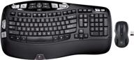 logitech mk550 wireless wave k350 keyboard and mouse combo - enhanced ergonomics, long battery life, wireless mouse included logo