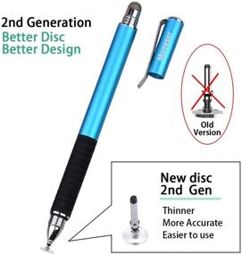 img 2 attached to 🖊️ 2021 Updated Universal Stylus Pens for All Touch Screens - Stylus Pens for Touch Screens, Cell Phones, Tablets, Laptops - [2-in-1] with 6 Replacement Tips (4 Discs Tips, 2 Fiber Tips)