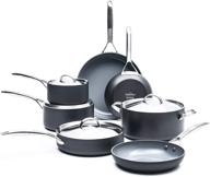 🍳 premium greenpan paris pro 11pc ceramic non-stick cookware set in sleek grey finish logo