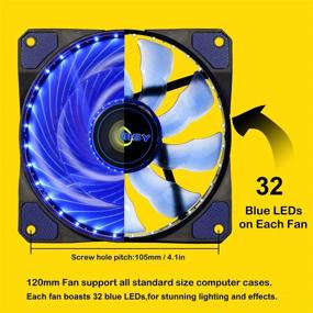 img 1 attached to ✨ 2-Pack of CONISY Gaming 120mm Super Silent Computer LED Cooler High Airflow Fans for Desktops - Blue