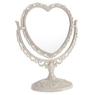 stylish and functional heart-shaped makeup mirror with 360° rotation - beige, double-sided magnification for flawless cosmetics application логотип