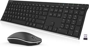 img 4 attached to 🔋 Arteck 2.4G Wireless Keyboard and Mouse Combo - Slim Full-Size Stainless Steel Keyboard and Ergonomic Mice for Computer, Desktop, PC, Laptop - Windows 10/8/7 Compatible - Rechargeable Battery Built-In