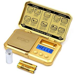 img 4 attached to 🌟 Steampunk Style Skull Embossed Digital Scale 200g x 0.01g - Backlit LCD, Pocket Size, Stainless Steel Platform - Golden Herb, Food, Gold Punk Scale with 50g Calibration Weight - Gram, Grain, Ounce Measurement