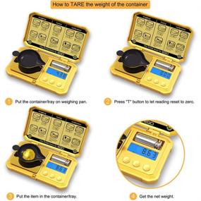 img 2 attached to 🌟 Steampunk Style Skull Embossed Digital Scale 200g x 0.01g - Backlit LCD, Pocket Size, Stainless Steel Platform - Golden Herb, Food, Gold Punk Scale with 50g Calibration Weight - Gram, Grain, Ounce Measurement