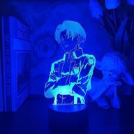 🔦 levi ackerman anime night lamp - 3d illusion figurine with led sensor lights for attack on titan fans - otaku room decor логотип