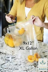 img 1 attached to 🌱 Premium Biodegradable Gallon Ziplock Bags - Leak-proof, Freezer Safe, Double Zip Lock [9” x 12”, 100 Count]