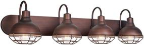 img 4 attached to 🔆 Modern Industrial Vanity Light Fixture, Liberty 36" - Brushed Bronze Finish with Metal Cage Shade - Ideal for Powder Rooms, Vanities, Kitchen, or Mirrors