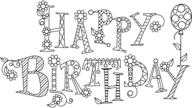 ps0638 sparkle happy birthday rubber stamp by hampton art - outline design logo