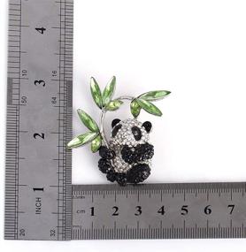 img 2 attached to 🐼 High-quality Bamboo Panda Brooch for Women, Adorned with Austrian Crystal Enamel by EVER FAITH