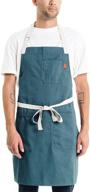 caldo daily cotton kitchen apron for cooking - unisex professional chef or server apron - adjustable straps, pockets, and towel loop (spruce) logo