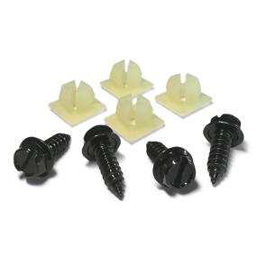 img 4 attached to 🔩 Premium Black Zinc Plated License Plate Screws - OE Style Fastener Kit with Nylon Inserts for Securely Attaching License Plates, Frames & Covers