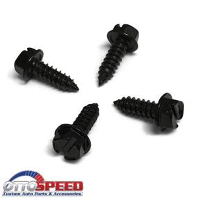 img 1 attached to 🔩 Premium Black Zinc Plated License Plate Screws - OE Style Fastener Kit with Nylon Inserts for Securely Attaching License Plates, Frames & Covers