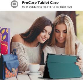 img 2 attached to 💼 ProCase Lenovo Tab P11 Case 11 inch 2020 (Model: TB-J606F TB-J606X), Slim Lightweight Stand Folio Protective Hard Shell Case Smart Cover for Lenovo Tab P11 11 inch 2020 Release - Teal