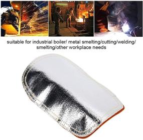 img 3 attached to 🔥 Premium Welding Hand Pad: Unbeatable Protection with Leather Aluminized Back Heat Shield and Split Cowhide