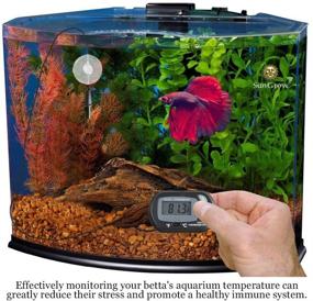 img 1 attached to 🌡️ SunGrow LCD Digital Betta Thermometer: Accurate Water Temperature Reading, Maintains Real Habitat, Easy Installation - Includes 2 Suction Cups and Battery!