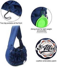 img 1 attached to 🐶 Alfie Pet - Tyler 1-Sided Mesh Sling Carrier - Navy Color