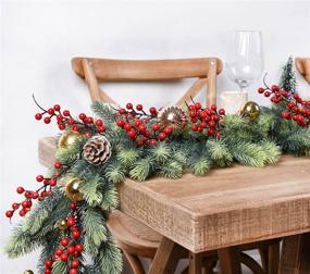 img 3 attached to Artiflr 6 Feet Artificial Christmas Pine Garland: Festive Winter Greenery for Mantel, Fireplace, Table Runner & Centerpiece Decor