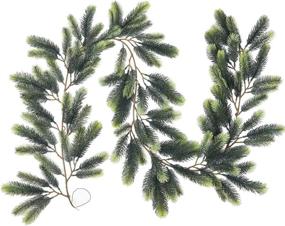 img 4 attached to Artiflr 6 Feet Artificial Christmas Pine Garland: Festive Winter Greenery for Mantel, Fireplace, Table Runner & Centerpiece Decor