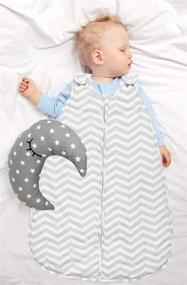 img 1 attached to Chevron Baby Sleep Bag - 1 Pack Wearable Blanket (6-12 Months): Perfect for Sound Sleep