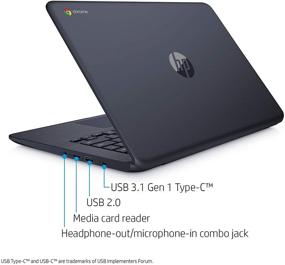 img 1 attached to Ноутбук HP Chromebook 14 дюймов с полноэкранным дисплеем Full HD, процессором AMD Dual-Core A4-9120, 4 ГБ ОЗУ, 32 ГБ памяти, операционной системой Chrome OS (14-db0080nr, черный цвет чернила)