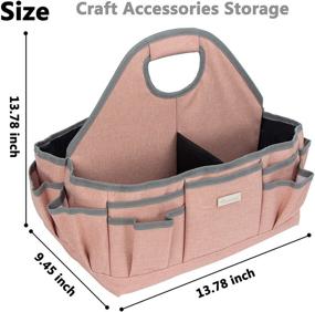 img 3 attached to 🎨 PACMAXI Craft Organizers and Storage Tote Bag for Cricut Tools, Sewing, Scrapbooking, Knitting Accessories with Art Caddy Organizer - Ideal for Craft Supplies and Tools (Pink)