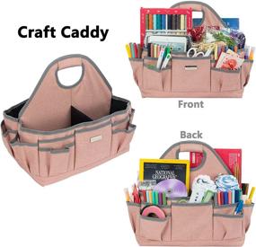 img 2 attached to 🎨 PACMAXI Craft Organizers and Storage Tote Bag for Cricut Tools, Sewing, Scrapbooking, Knitting Accessories with Art Caddy Organizer - Ideal for Craft Supplies and Tools (Pink)