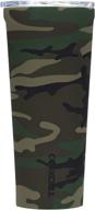 🌲 corkcicle 24 oz tumbler - classic collection: triple insulated stainless steel travel mug, woodland camo design логотип