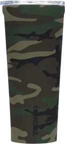 img 2 attached to 🌲 Corkcicle 24 oz Tumbler - Classic Collection: Triple Insulated Stainless Steel Travel Mug, Woodland Camo Design