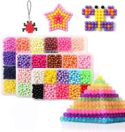 water fuse beads set: 24 colors, 4800 beads, 5mm, creative refill, magic water sticky beads art crafts toys for kids beginners (4800 beads complete set) logo