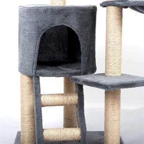 img 1 attached to 🐱 YOUNG POONG 54” Cat Tree Pet Furniture - Premium Gray Blue Cat Condo with Sisal Scratching Post House for Cats and Kittens