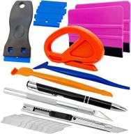 🚗 cartints vinyl wrap tools kit: ultimate window tint film installation set with magnetic micro squeegee, mini scraper, felt squeegee, vinyl cutter, hobby knife - perfect for car wraps logo