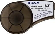 🏷️ brady authentic extreme-temperature resistant label for lab and asset tracking - black/white material, 0.5" width, 21' length - compatible with bmp21-plus and bmp21-lab printers logo