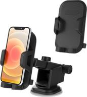 📱 talkworks windshield & dash phone holder for car - ultimate adjustable long arm mount with 360 rotation and strong suction grip - compatible with iphone & android smartphones, black logo