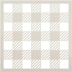 img 3 attached to 🐃 Buffalo Plaid Checker Stencil by StudioR12 - Reusable Mylar Template for DIY Picnic Pattern Wall Art, Craft Rustic Farmhouse Home Decor, Paint Wood Signs - Select Size (9" x 9") - Perfect Gift for Backgrounds