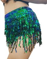 💃 yollmart women's sequin tassel skirts shorts booty dance festival bottoms logo