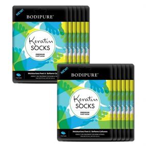 img 4 attached to 👣 Revitalize Your Feet with BODIPURE Premium Keratin Foot Mask – Anti-Aging & Moisturizing Socks – Repair Cracked Heels & Dry Skin – 100% Natural Ingredients – Pack of 12 Pairs