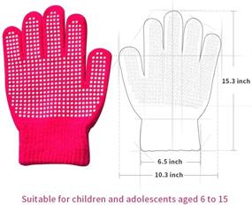 img 1 attached to 🧤 KidsMagic Stretch Anti-Skid Gloves - Girls' Accessories for Children