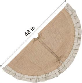 img 2 attached to Meriwoods Burlap Christmas Tree Skirt 48 Inch: Large Natural Jute Tree Collar with Ruffled Linen Trim - Country Rustic Indoor Xmas Decorations