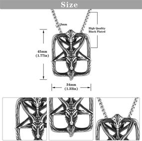 img 1 attached to 🔱 Inverted Pentagram Stainless Steel Necklace: Stylish Boys' Jewelry Accessories