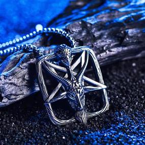 img 2 attached to 🔱 Inverted Pentagram Stainless Steel Necklace: Stylish Boys' Jewelry Accessories