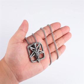 img 3 attached to 🔱 Inverted Pentagram Stainless Steel Necklace: Stylish Boys' Jewelry Accessories