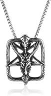 🔱 inverted pentagram stainless steel necklace: stylish boys' jewelry accessories logo