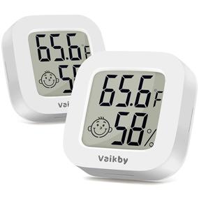 img 4 attached to 🌡️ Vaikby Indoor Thermometer 2Pack: Accurate Digital Hygrometer and Room Thermometer for Home, Greenhouse, Reptile Tanks, Humidors, Cellar and Office - Monitor Temperature and Humidity Levels Effectively