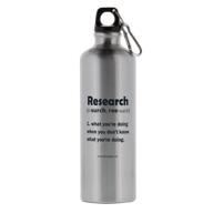 funny aluminum research science themed sports bottle, 26 oz. – enhanced for seo logo