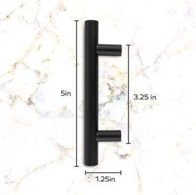 img 3 attached to 🔥 Stylish and Durable 35-Pack 5-Inch Stainless Steel Cabinet Pulls - Matte Black Modern Hardware for Kitchen Cabinet, Drawer, Cupboard - Compatible with Various Cabinet Styles