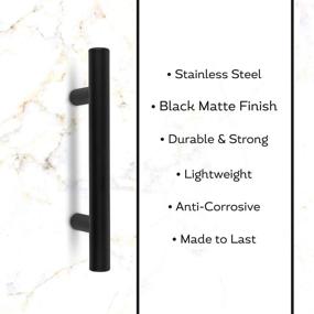 img 2 attached to 🔥 Stylish and Durable 35-Pack 5-Inch Stainless Steel Cabinet Pulls - Matte Black Modern Hardware for Kitchen Cabinet, Drawer, Cupboard - Compatible with Various Cabinet Styles