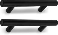 🔥 stylish and durable 35-pack 5-inch stainless steel cabinet pulls - matte black modern hardware for kitchen cabinet, drawer, cupboard - compatible with various cabinet styles logo