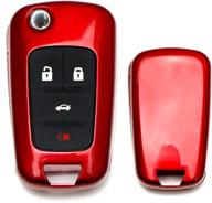 ijdmtoy glossy red smart key fob shell cover - exact fit for chevrolet gmc folding key fob (camaro, cruze, malibu, ss, spark, volt, etc.) - compatible with 3, 4, or 5 buttons logo